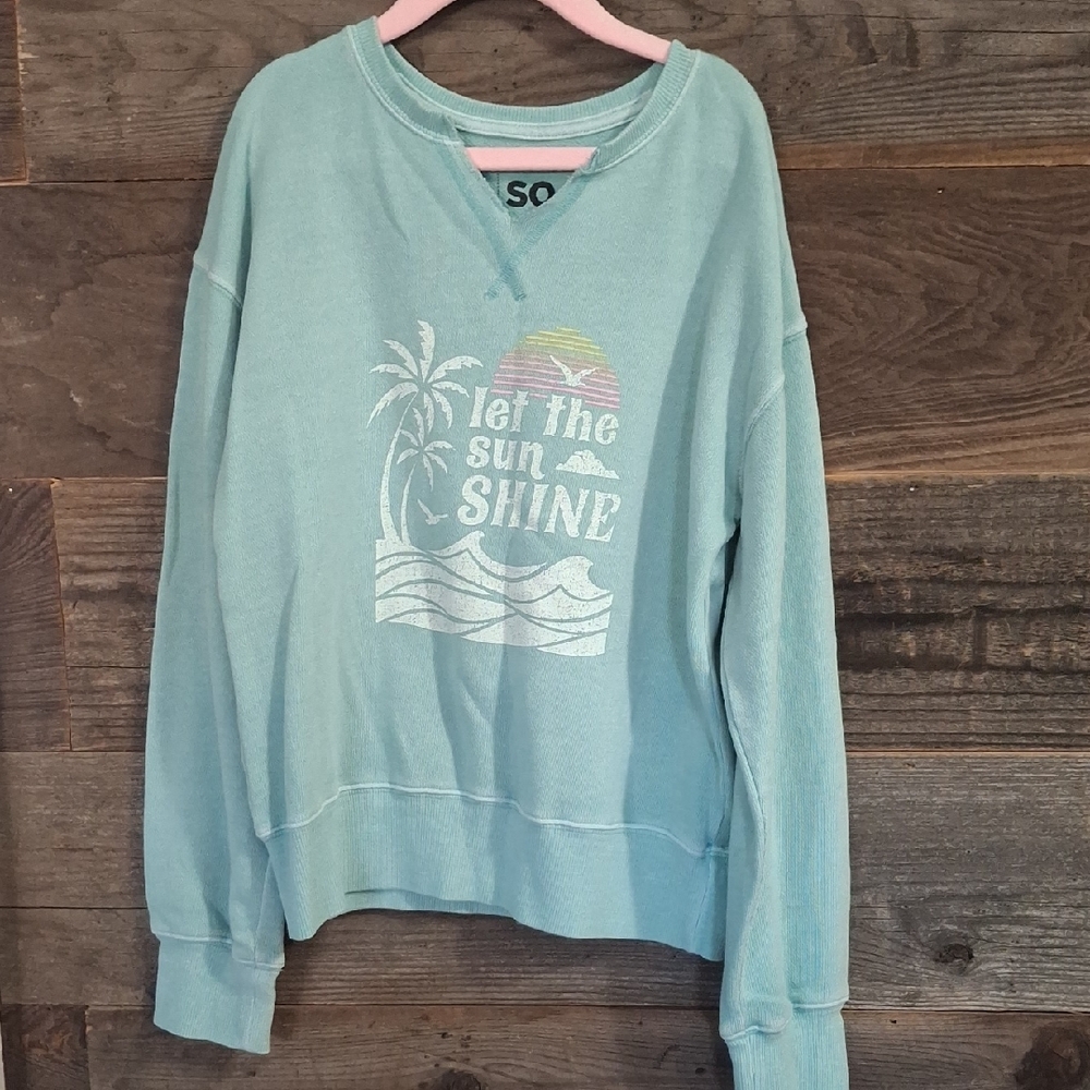 SO Gilrs Teal Crew Neck Sweater D